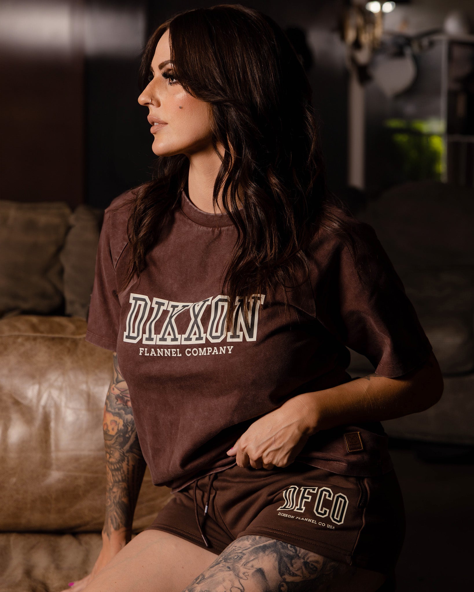 Women's DFCO Acid Wash T-Shirt - Brown