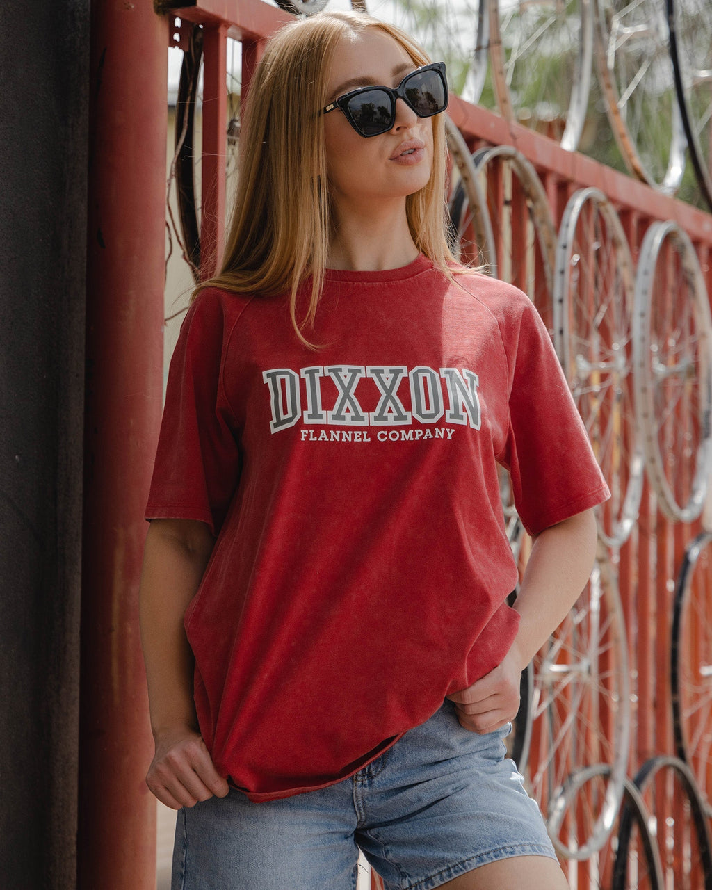 Women's DFCO Acid Wash T-Shirt - Red