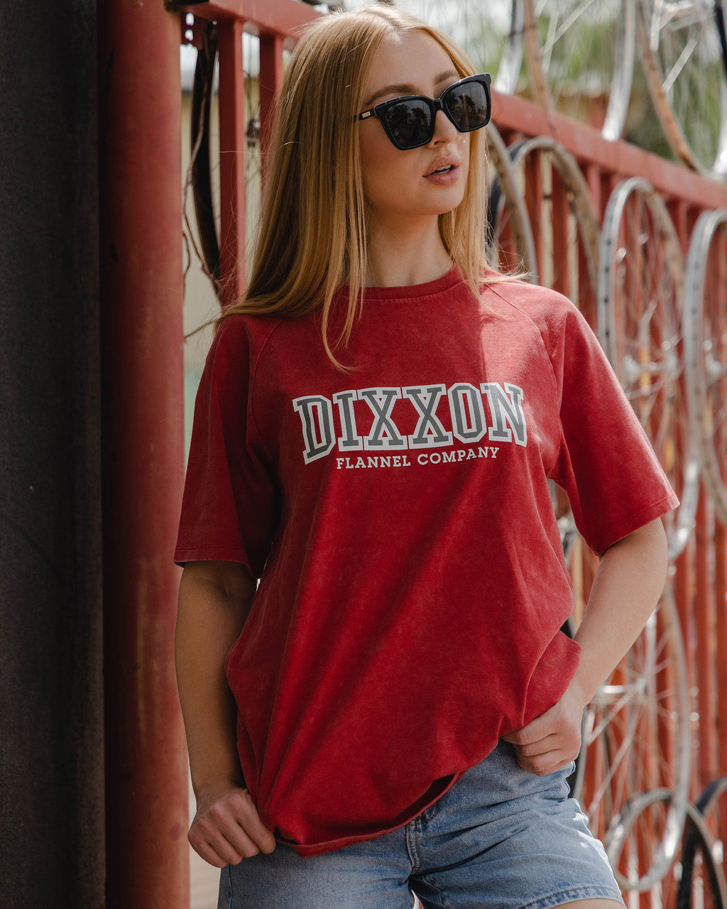 Women's DFCO Acid Wash T-Shirt - Red