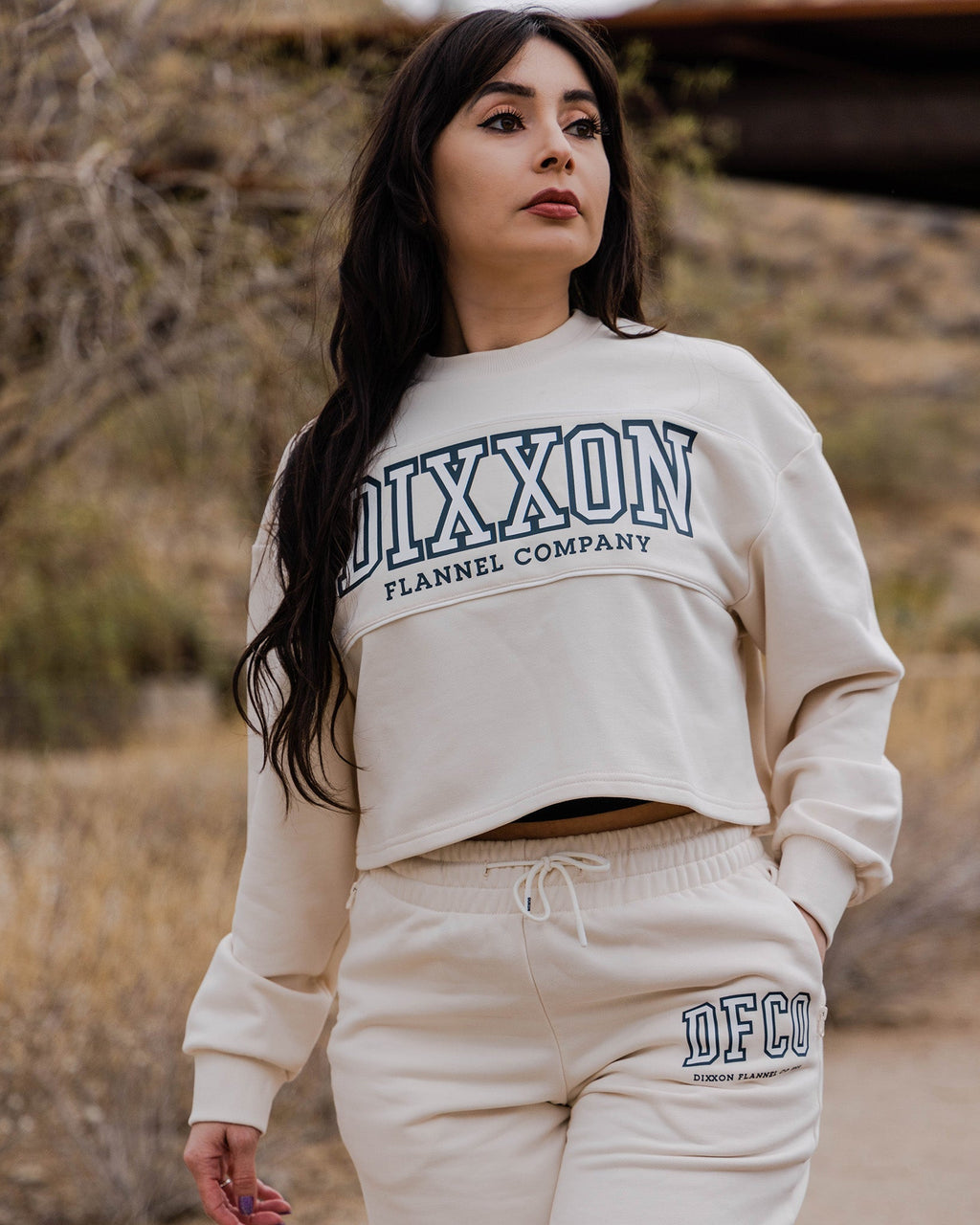 Women's DFCO Cropped Crewneck Sweatshirt - Bone