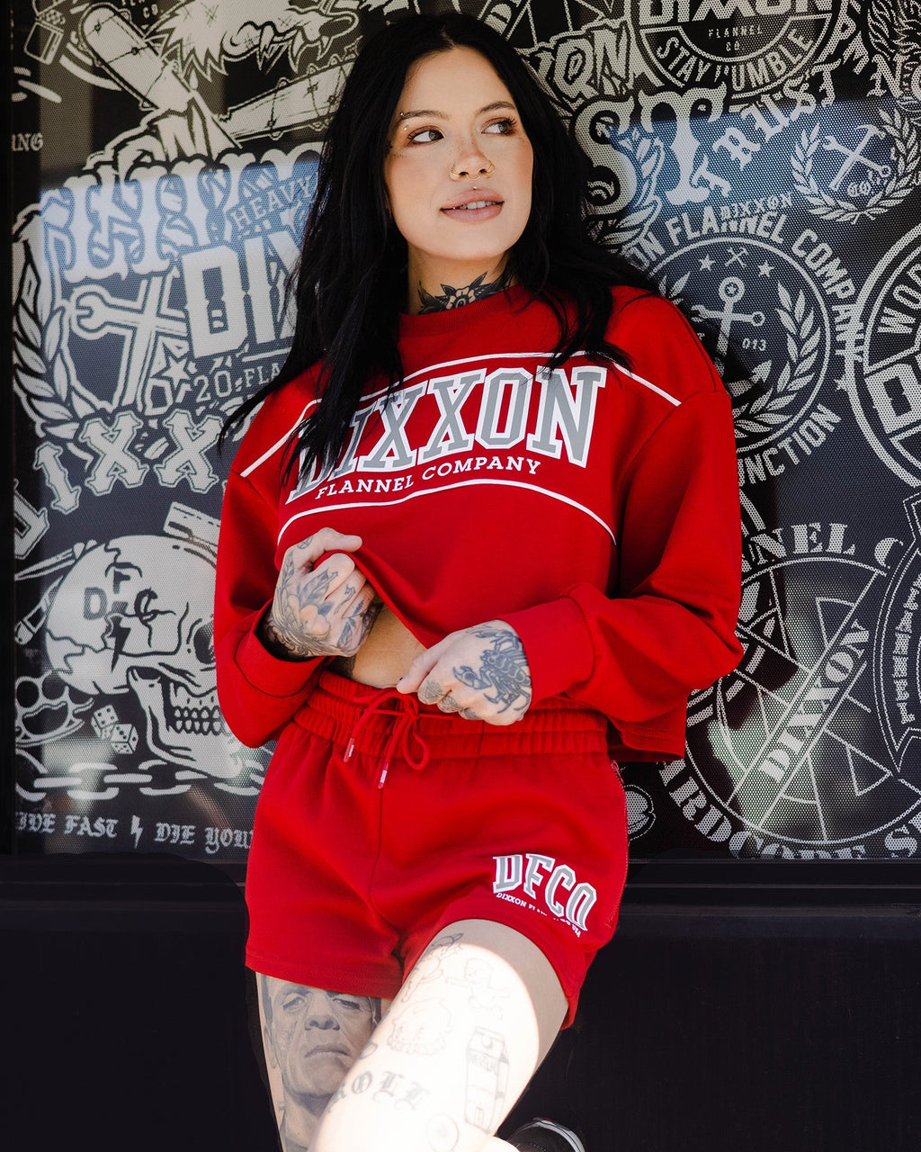 Women's DFCO Sweat Shorts - Red