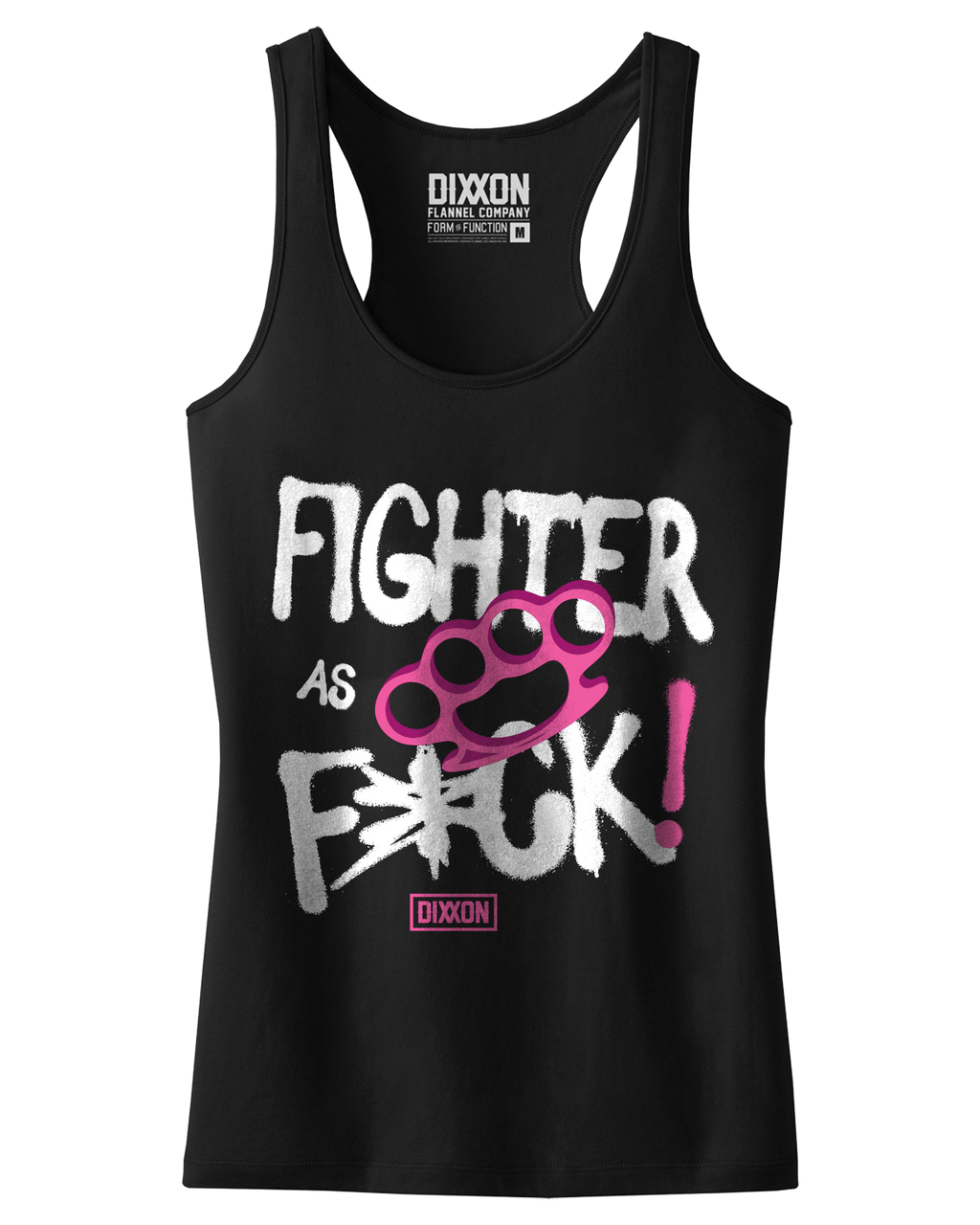 Women's Fighter As Fuck Fitted Tank - Black
