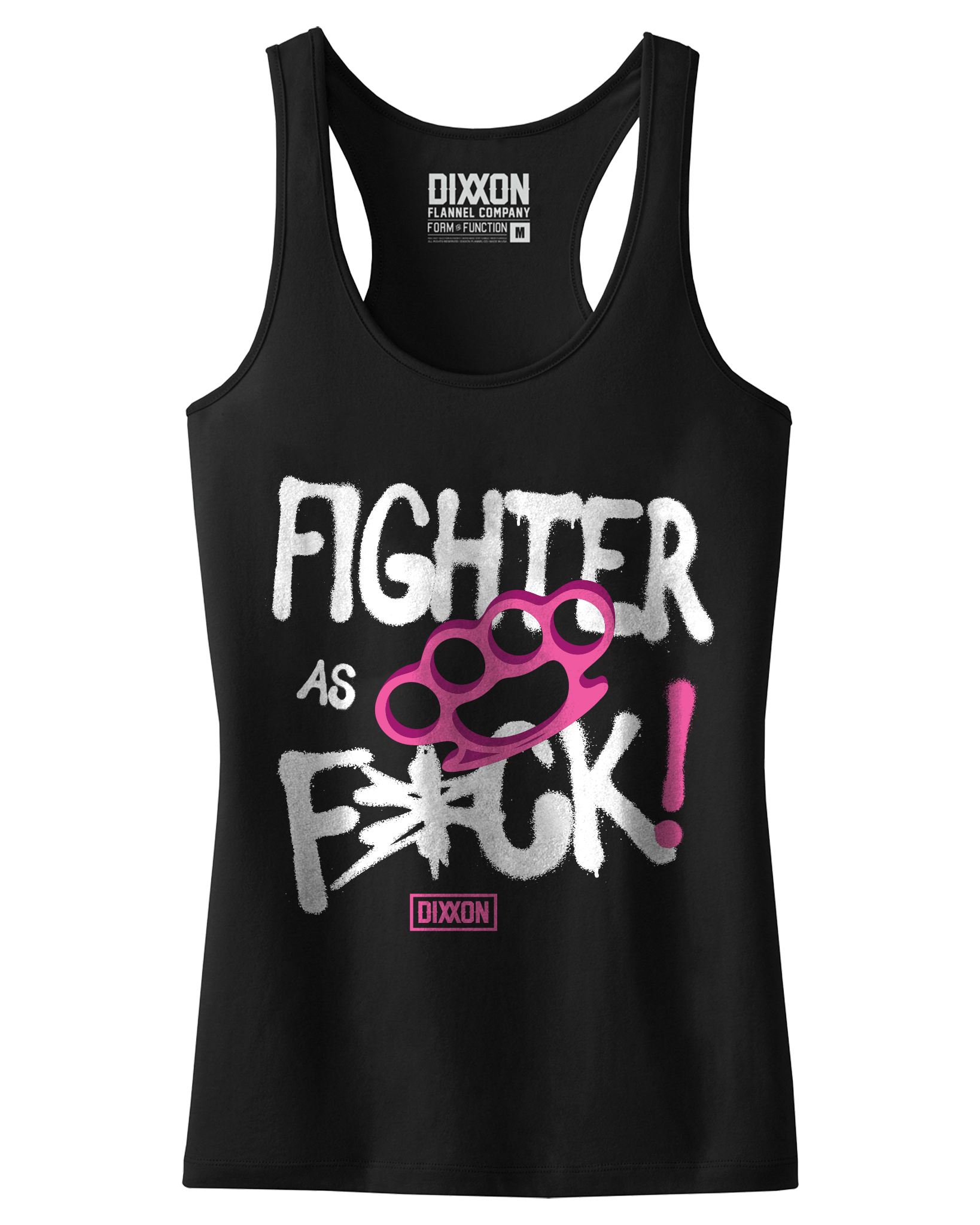 Women's Fighter As Fuck Fitted Tank - Black
