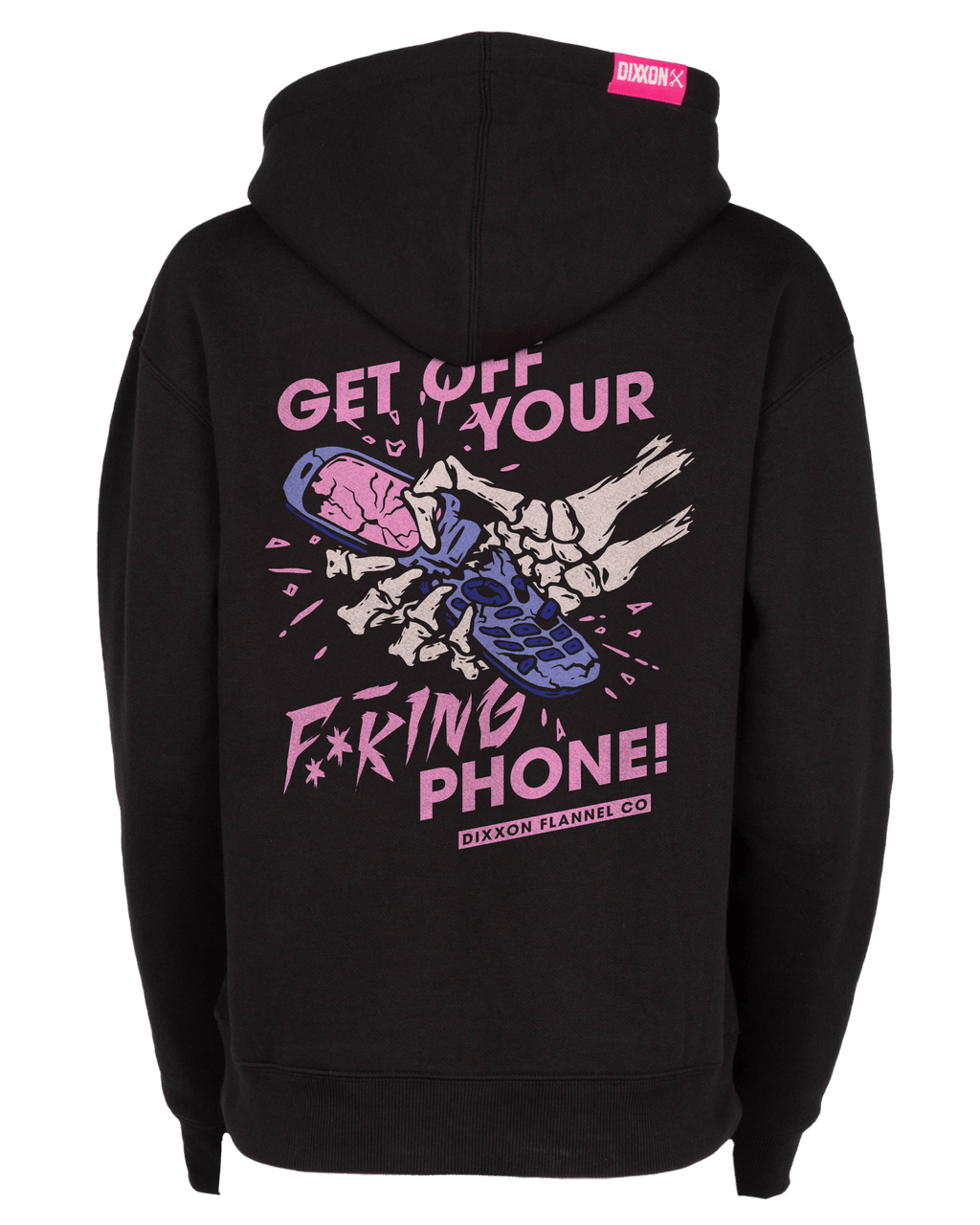 Women's Get Off Your Phone Pullover Hoodie - Black