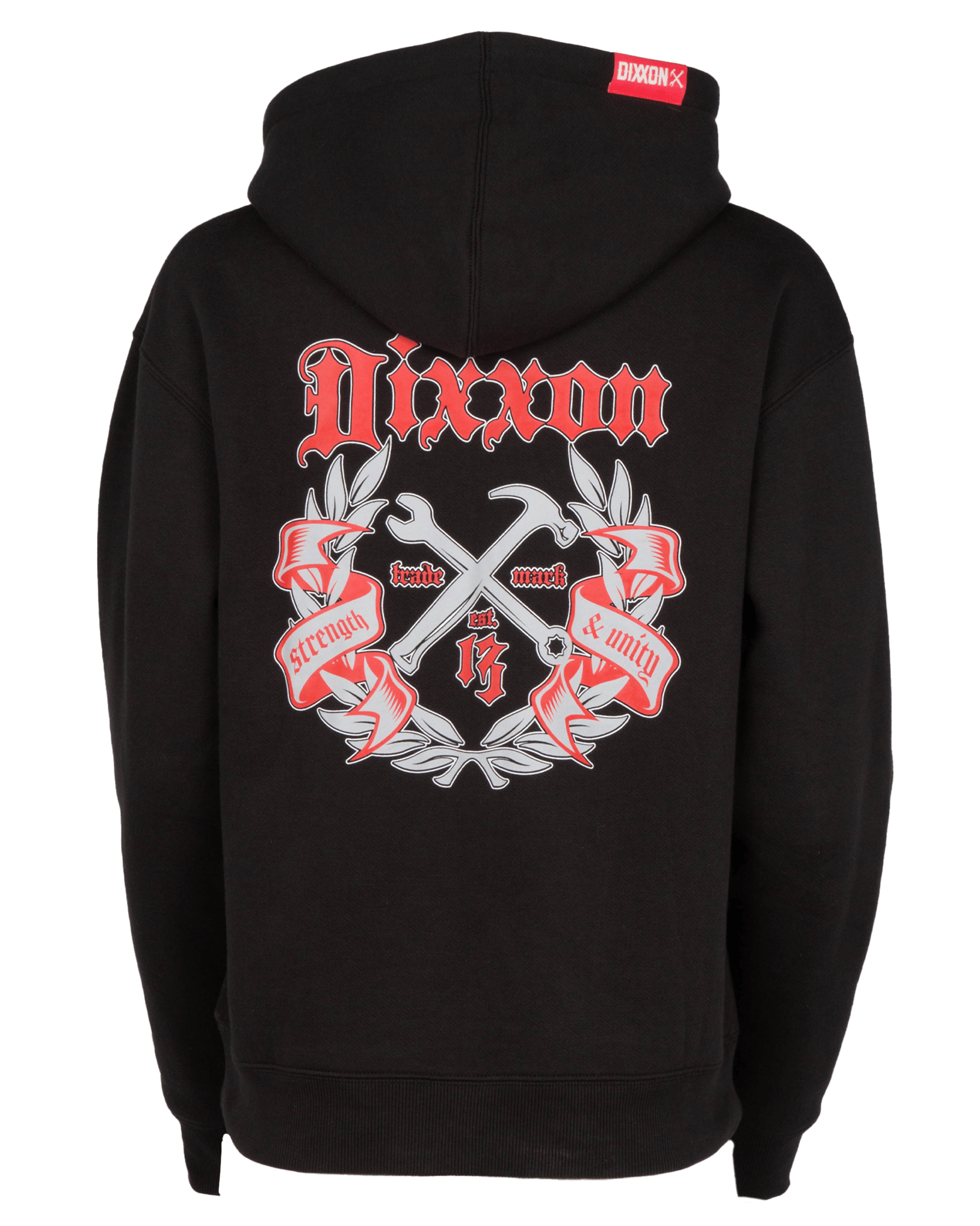 Women's Gray & Red Award Crest Zip Up Hoodie - Black