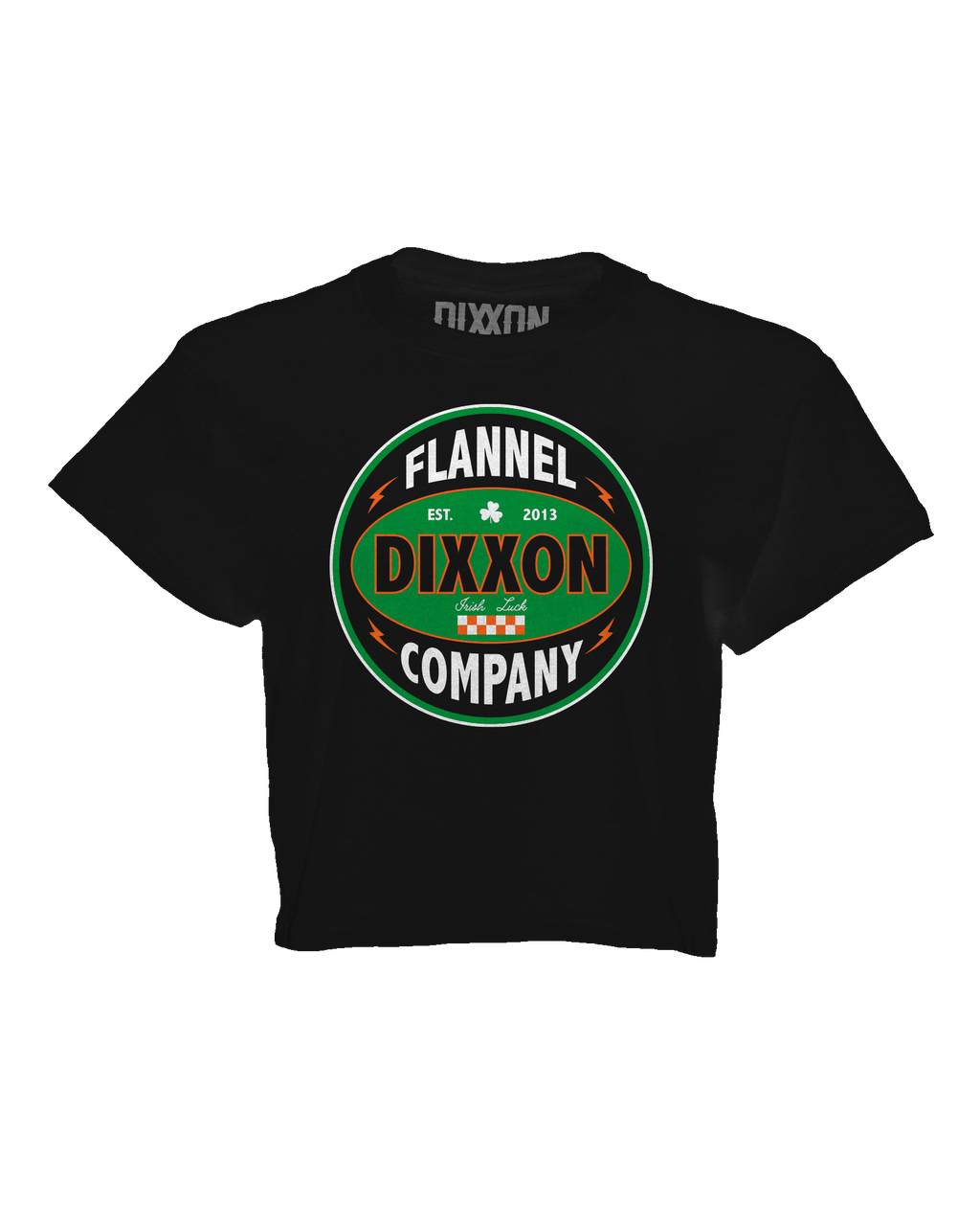 Women's Green Keystone Crop Top - Black