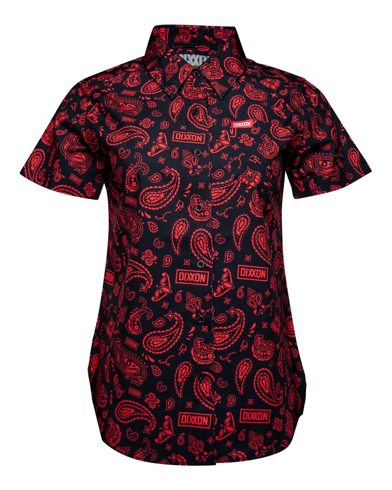 Women's Hankie Party Shirt - Black & Red