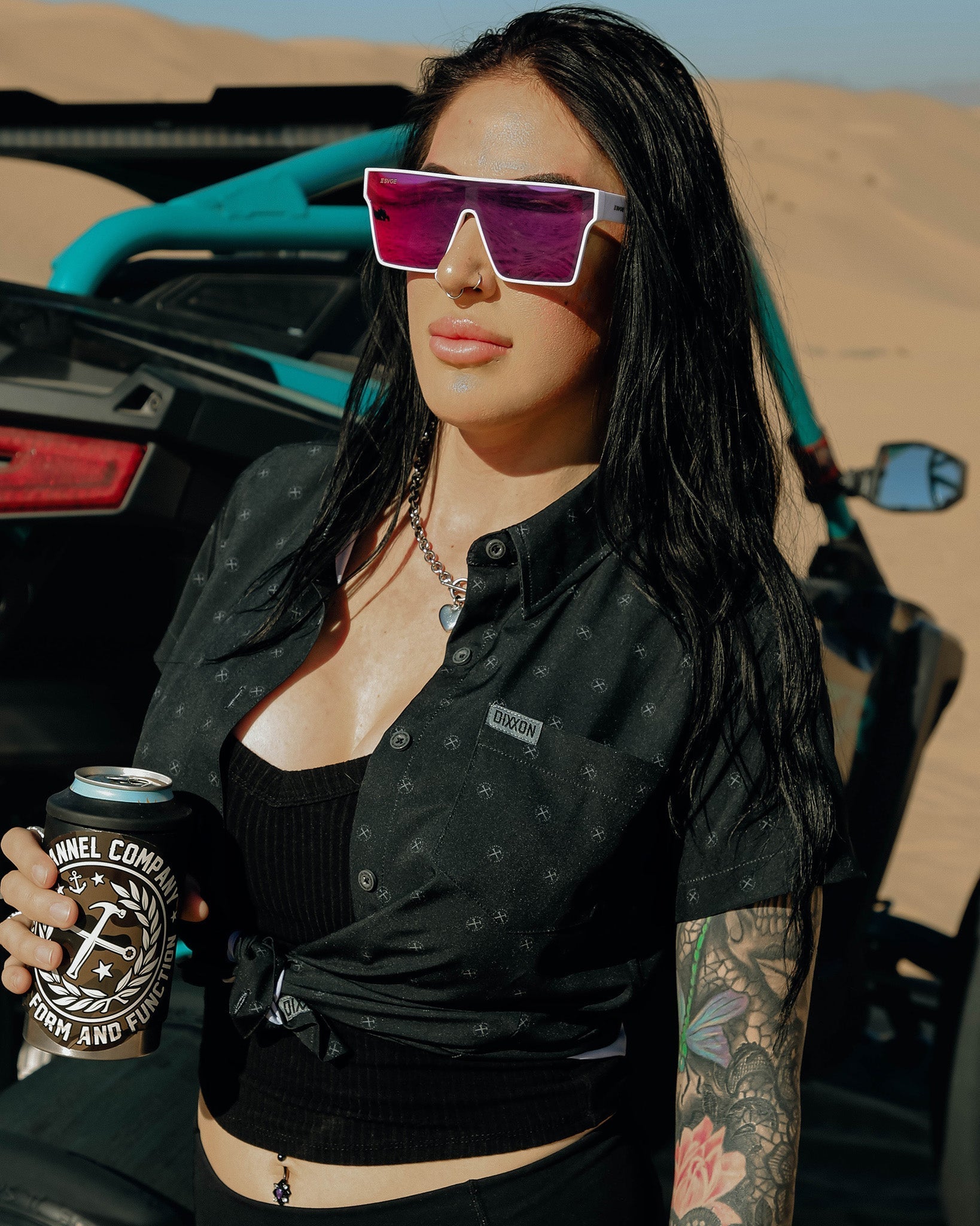 Women's Huckster Party Shirt - Black & Gray