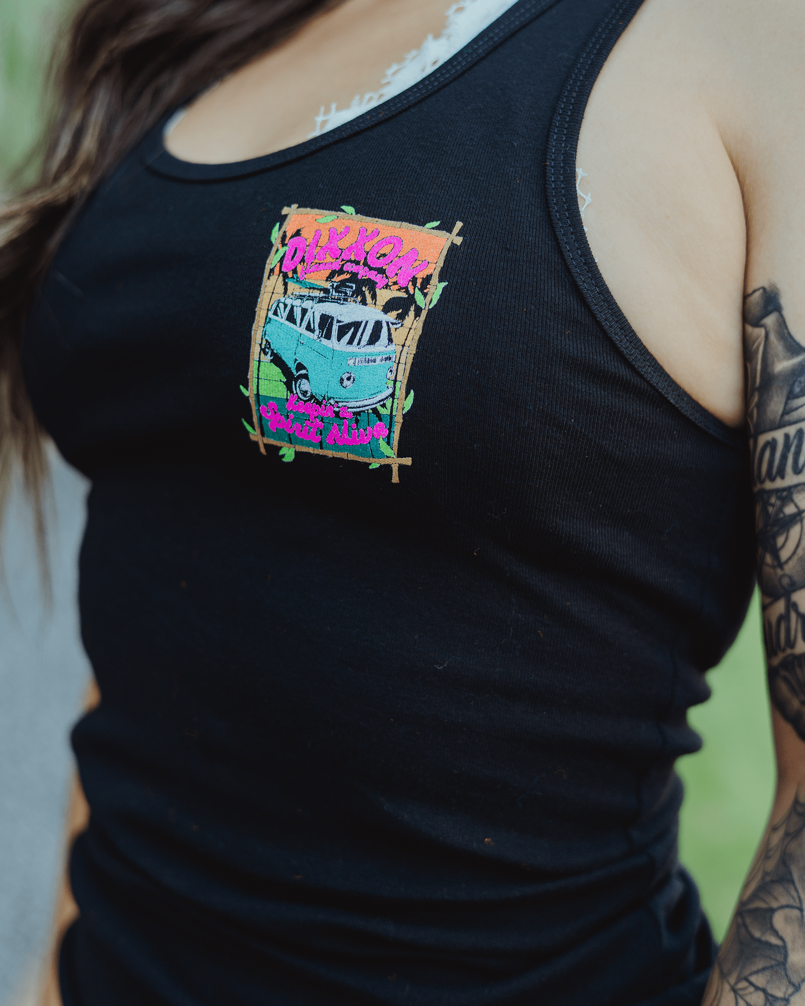 Women's Keepin' the Van Spirit Alive Fitted Tank - Black