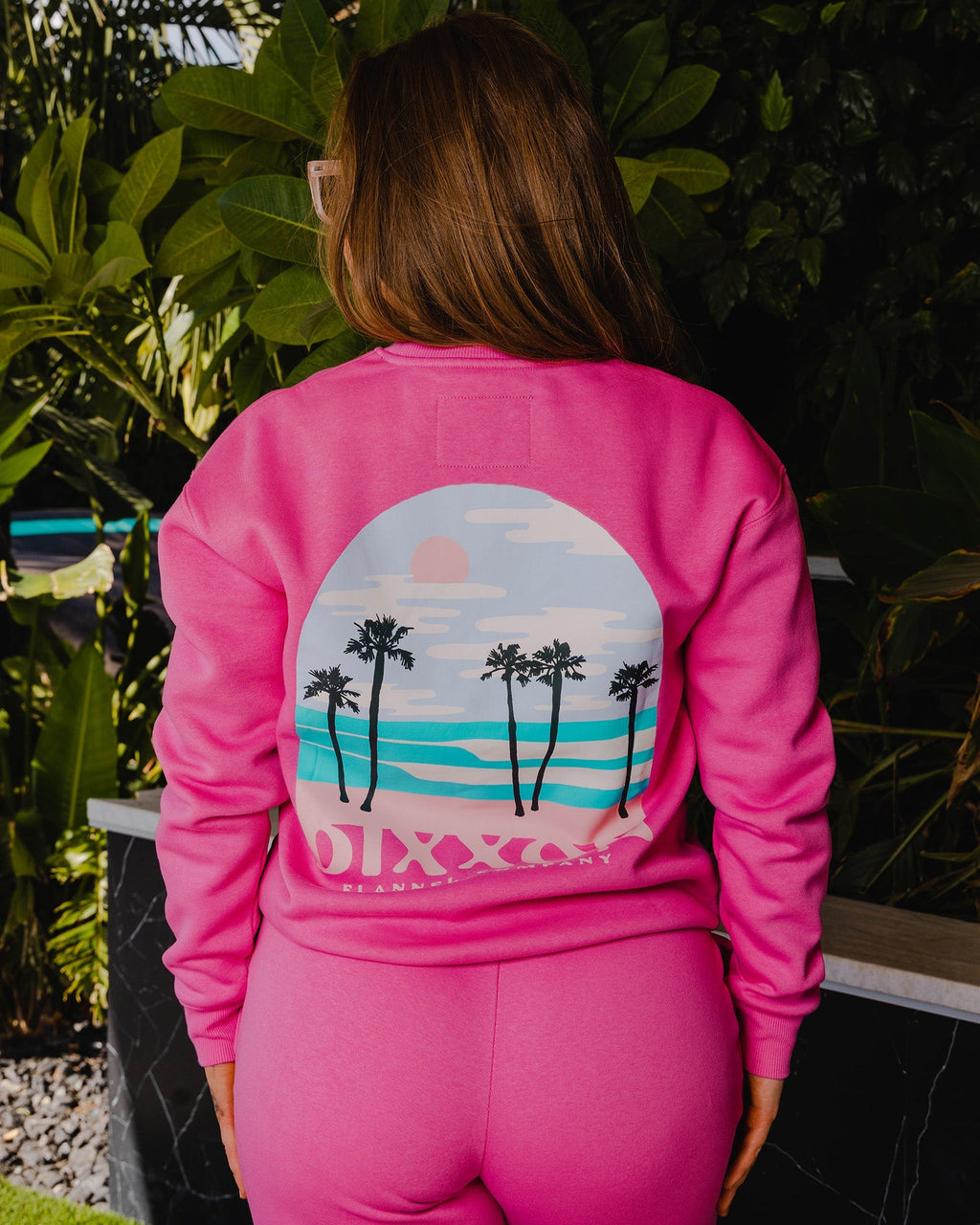 Women's Ocean Front Crewneck Sweatshirt - Pink