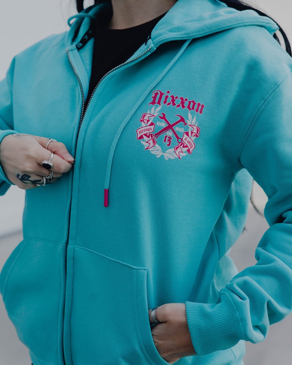 Women's Pink Award Crest Zip Up - Tiffany