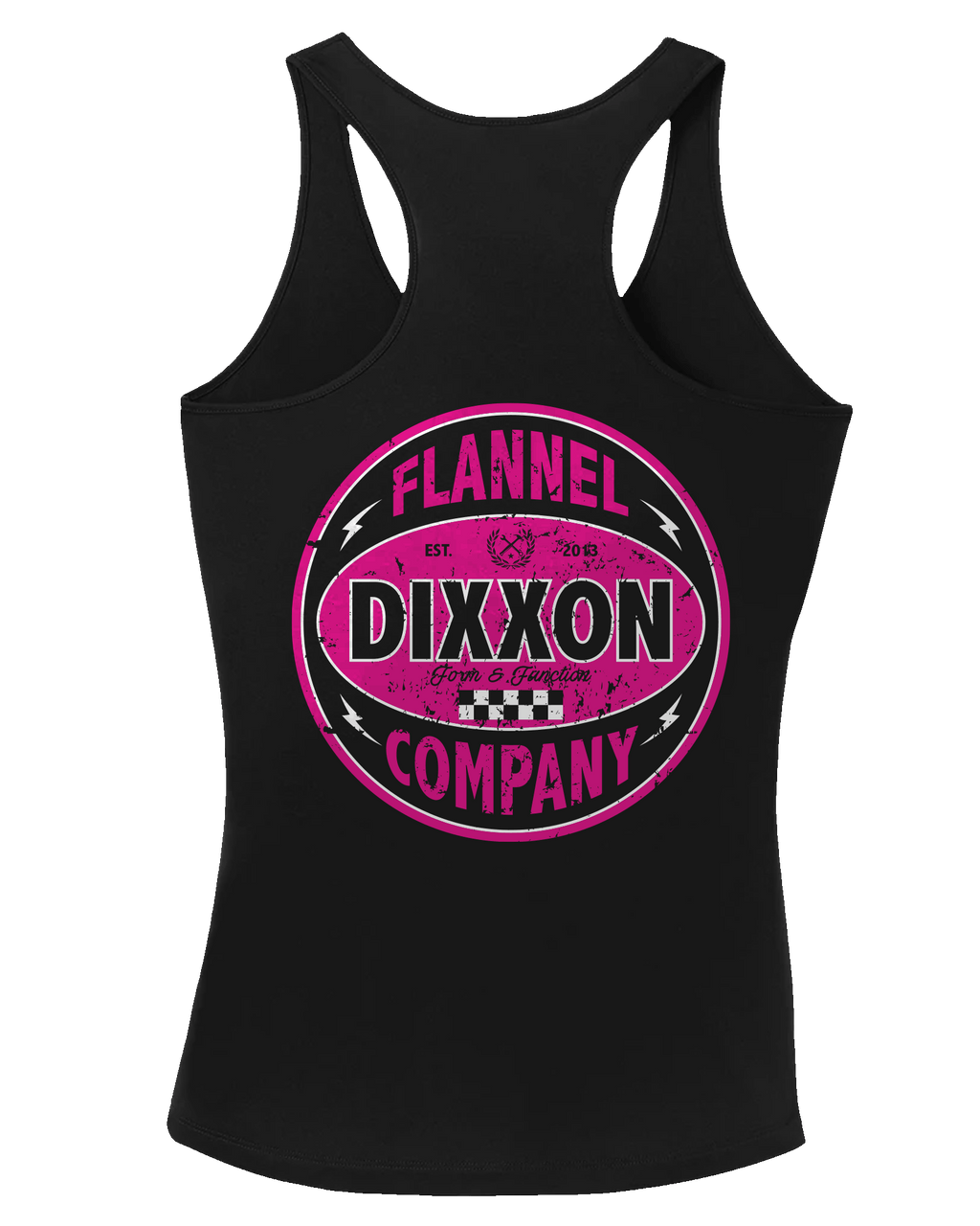 Women's Pink Keystone Fitted Tank - Black