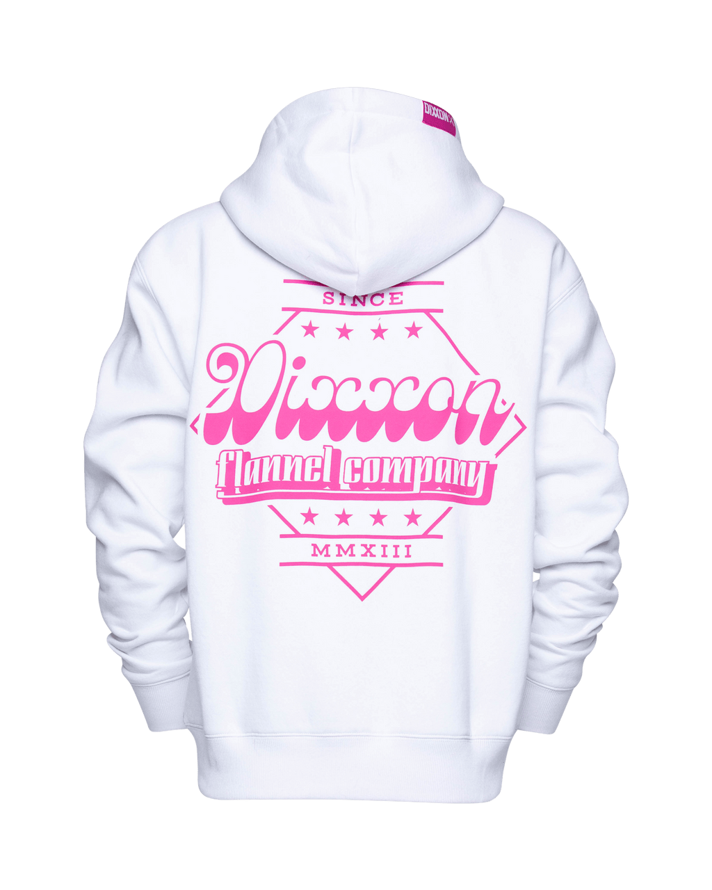 Women's Pink Stardust Zip Up Hoodie - White