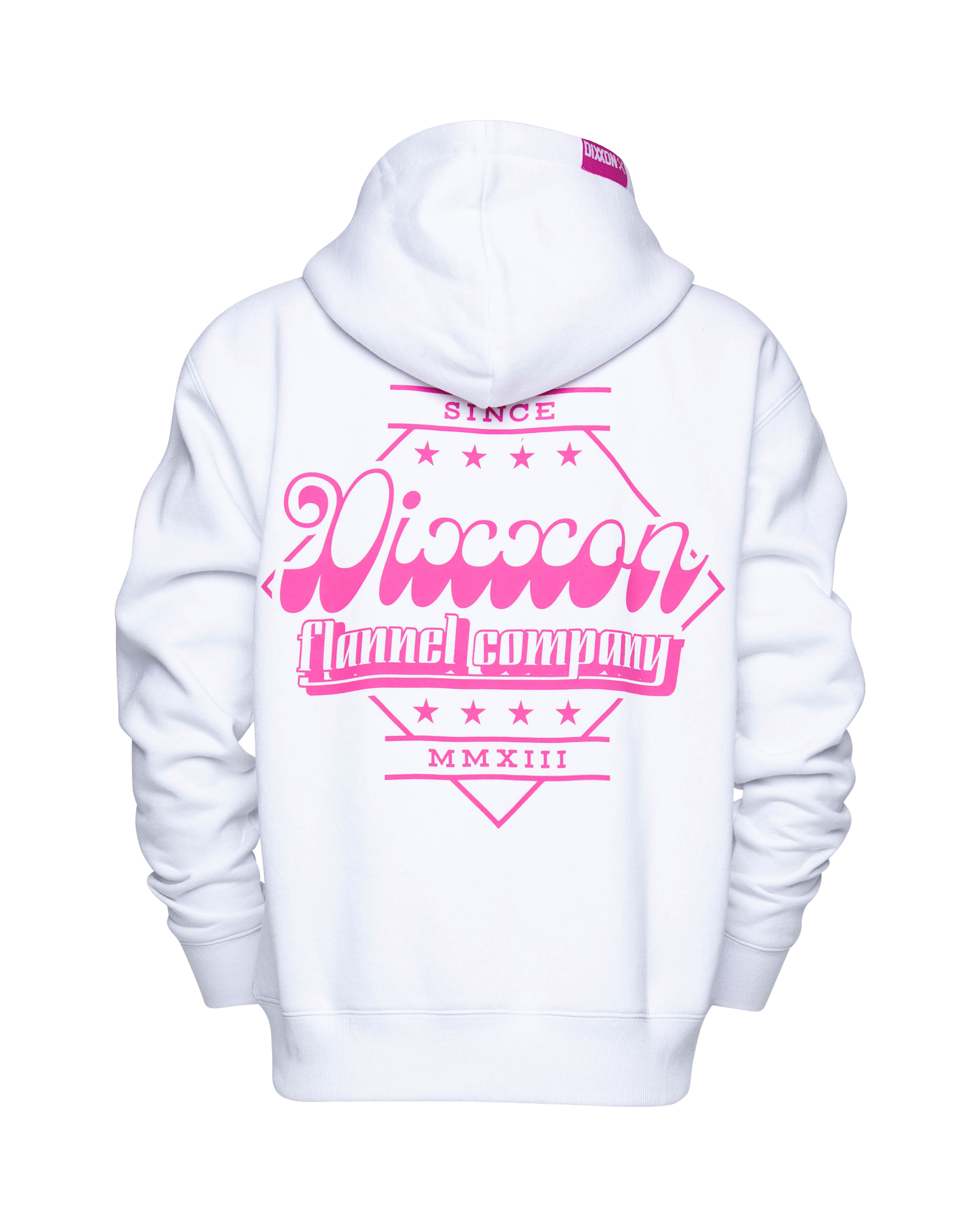 Women's Pink Stardust Zip Up Hoodie - White