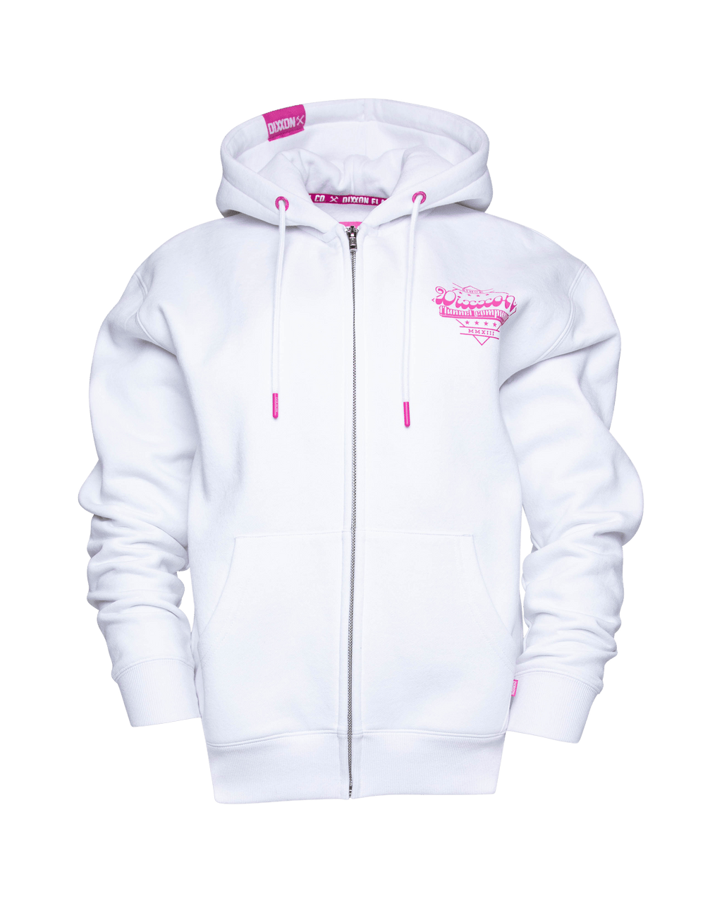 Women's Pink Stardust Zip Up Hoodie - White