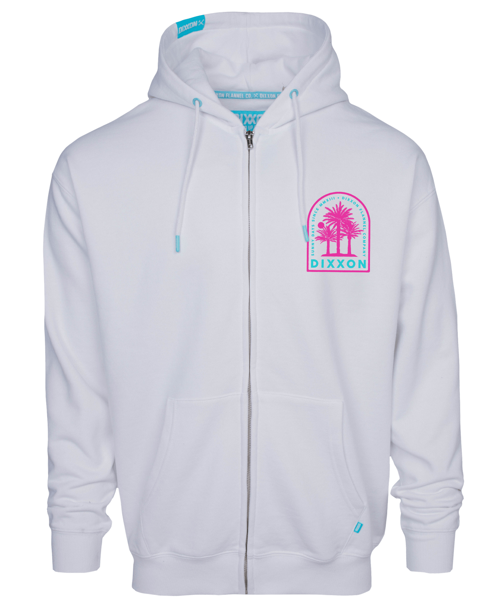 Women's Pink Sunny Days Zip Up - White