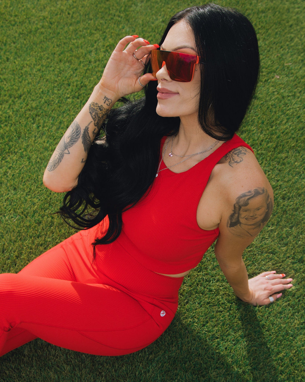 Women's Ribbed Crop Top - Red