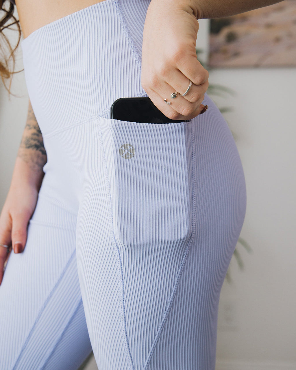 Women's Ribbed Leggings - Lavender