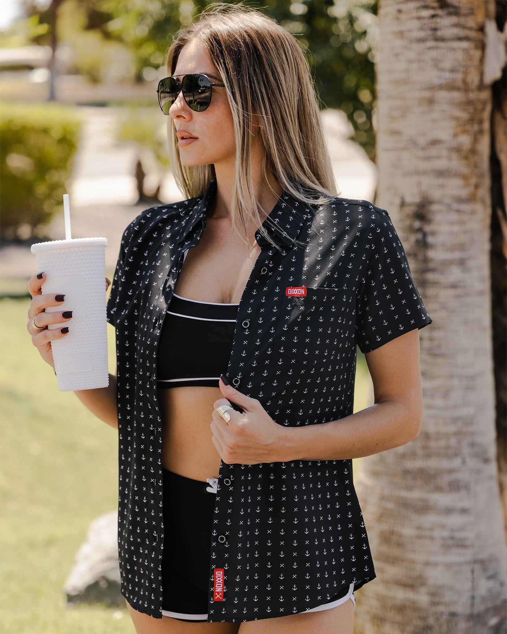 Women's Salty Dog Party Shirt - Black & White