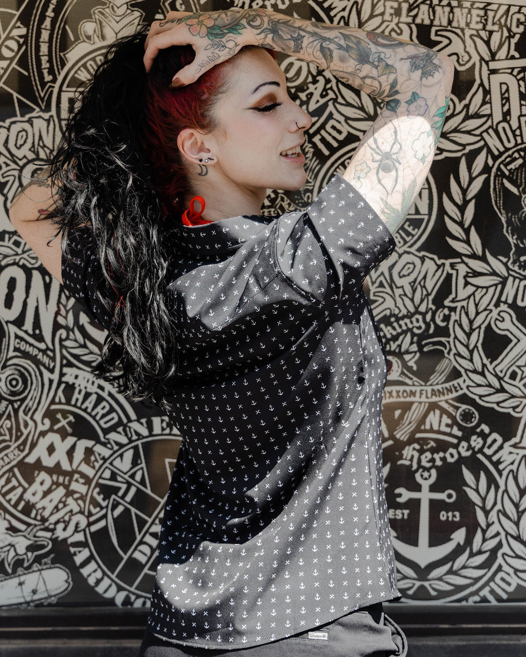 Women's Salty Dog Party Shirt - Black & White