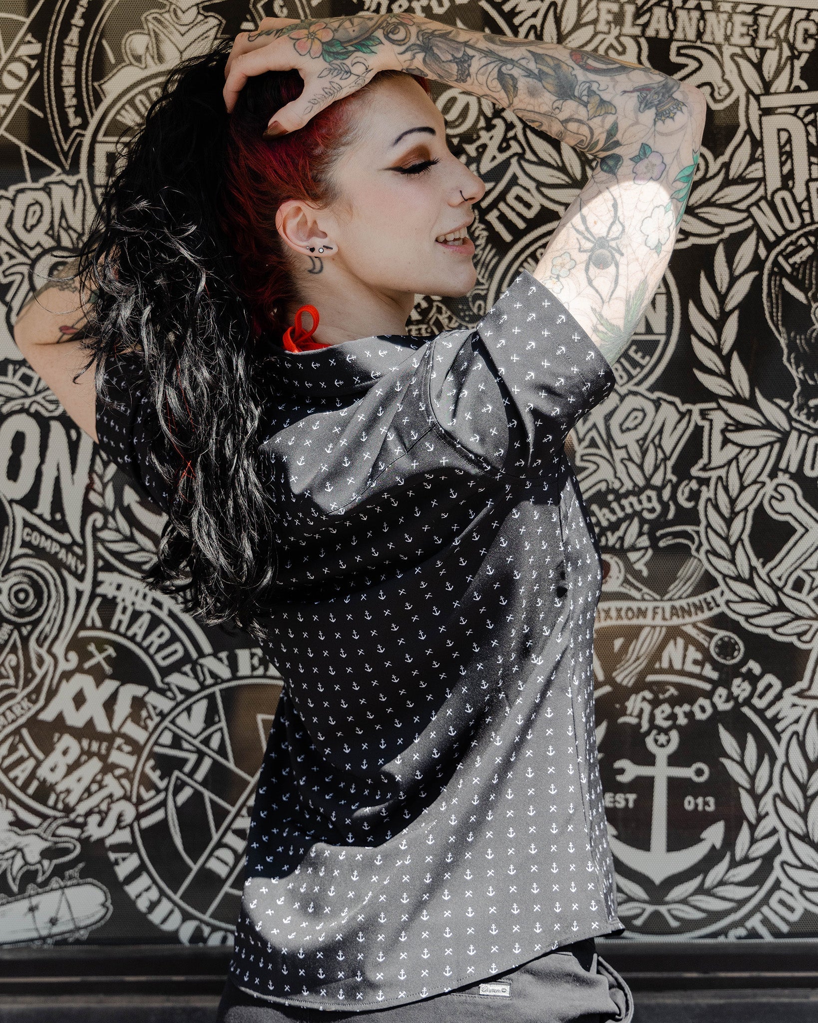 Women's Salty Dog Party Shirt - Black & White