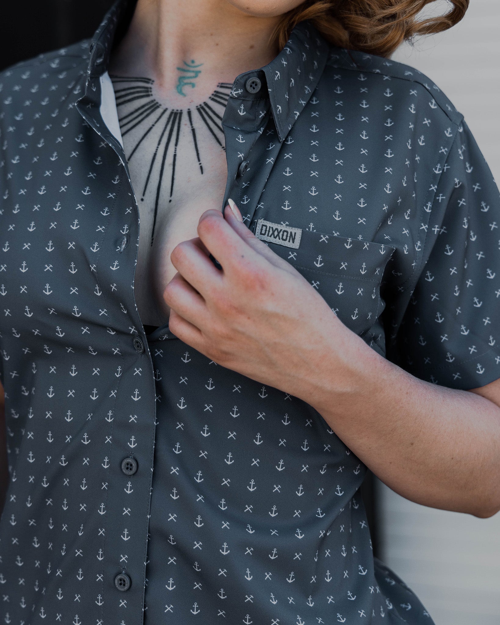 Women's Salty Dog Party Shirt - Gray & White