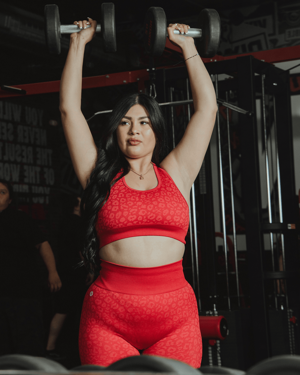 Women's Seamless Sports Bra - Red Leopard