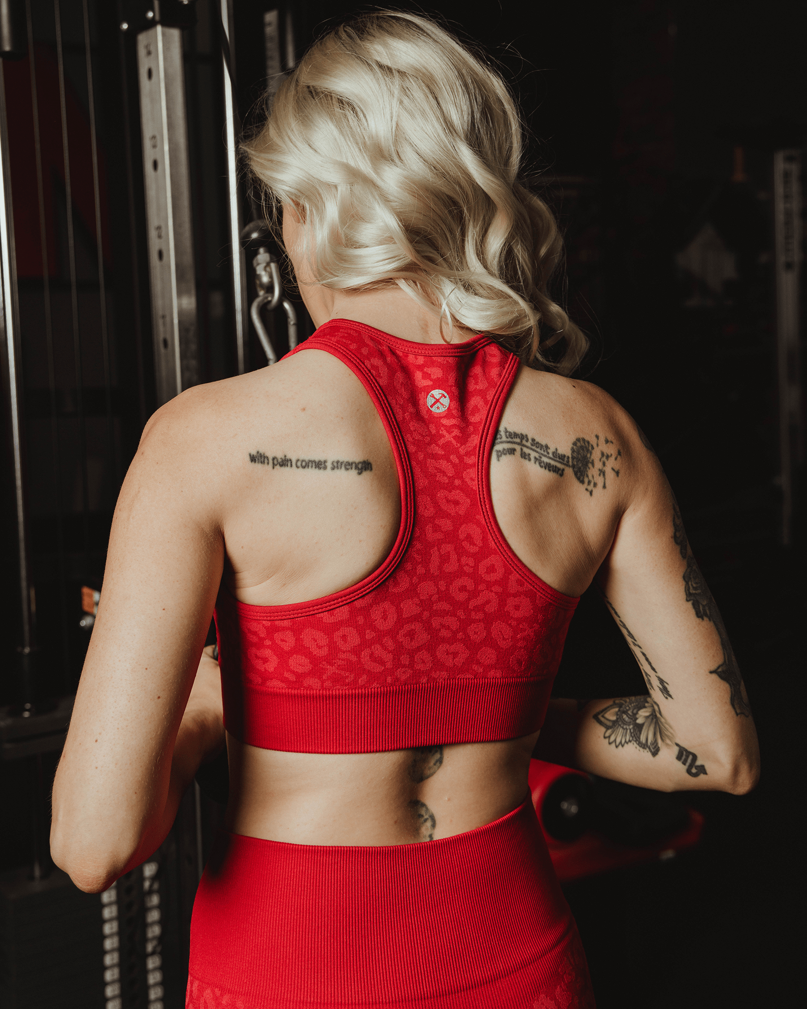 Women's Seamless Sports Bra - Red Leopard