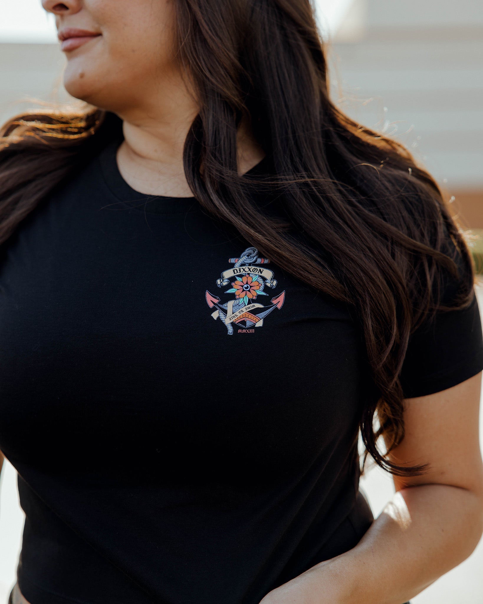 Women's Sink Or Swim Crop Top - Black