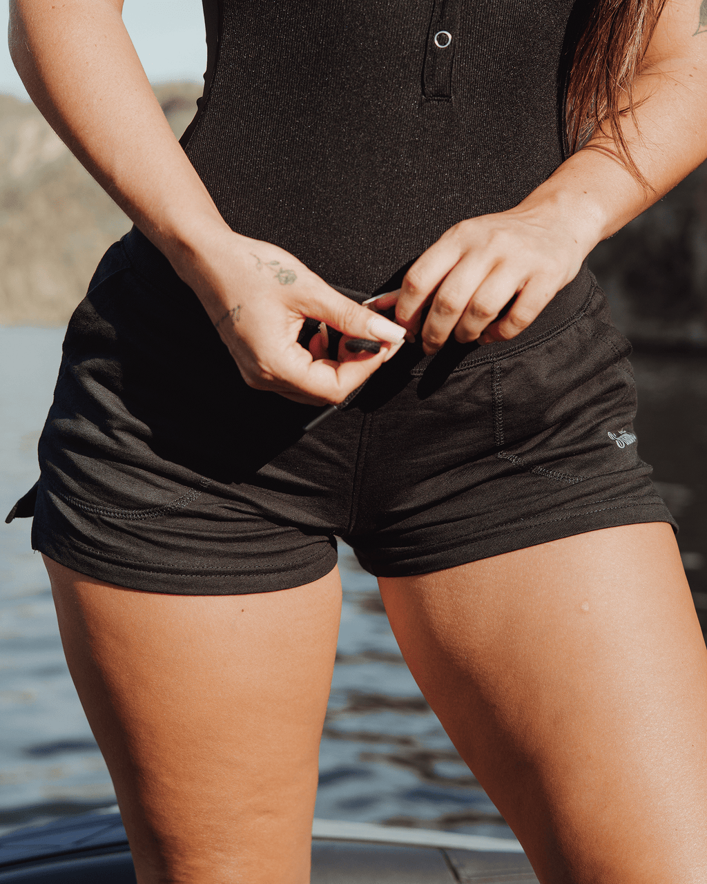 Women's Terry Shorts - Black