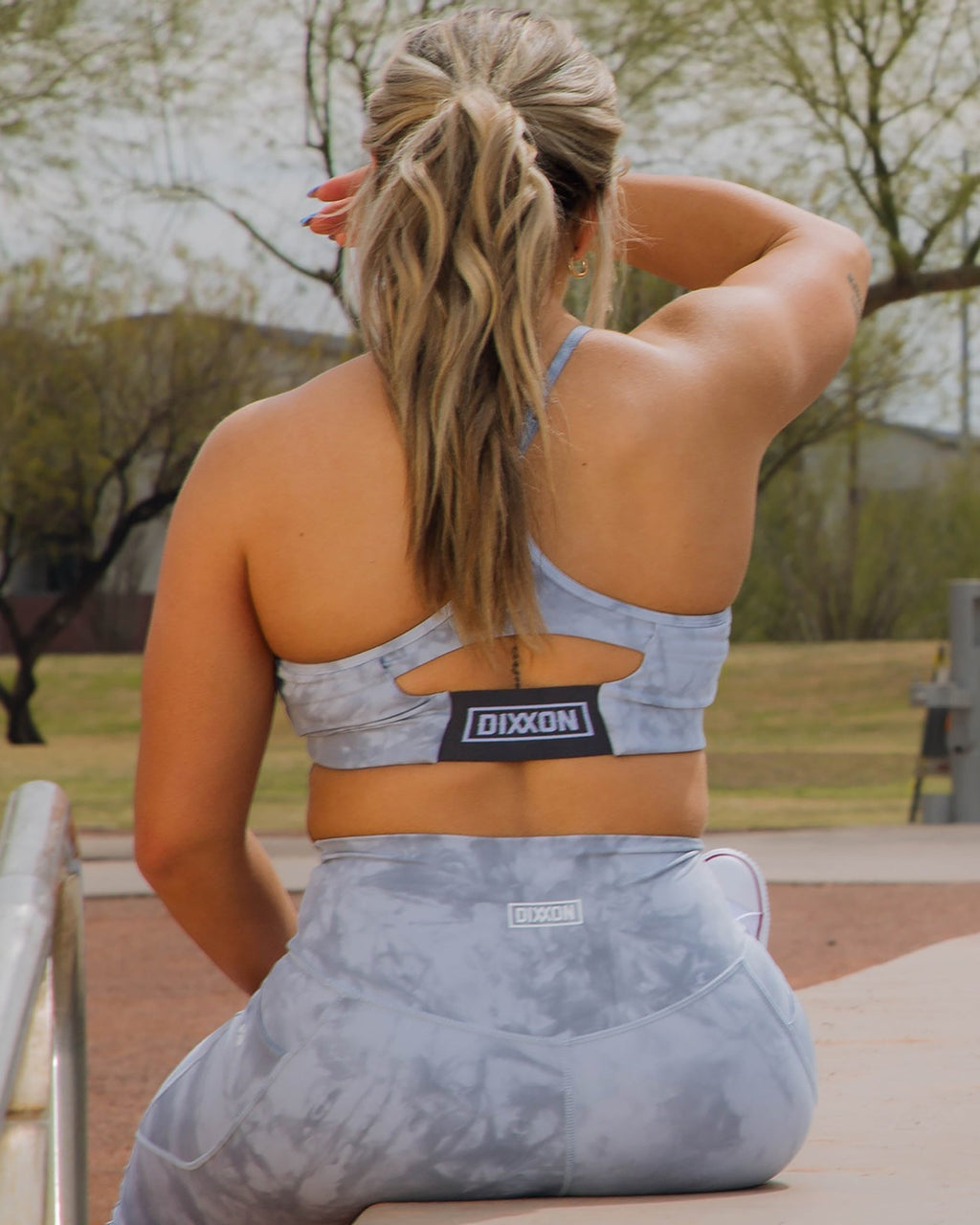 Women's Tie Dye Sports Bra - Gray