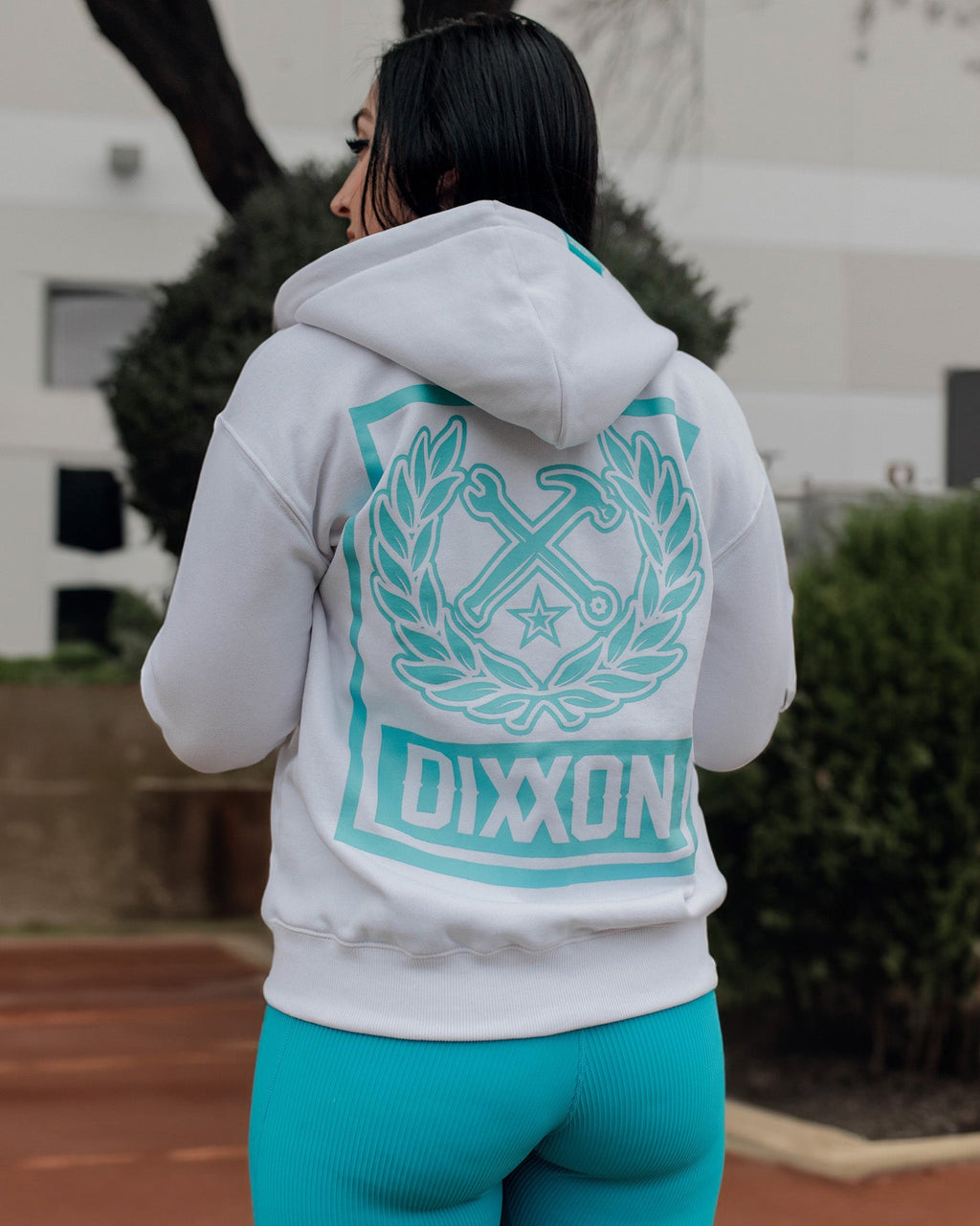 Women's Tiffany Box Crest Zip Up Hoodie - White