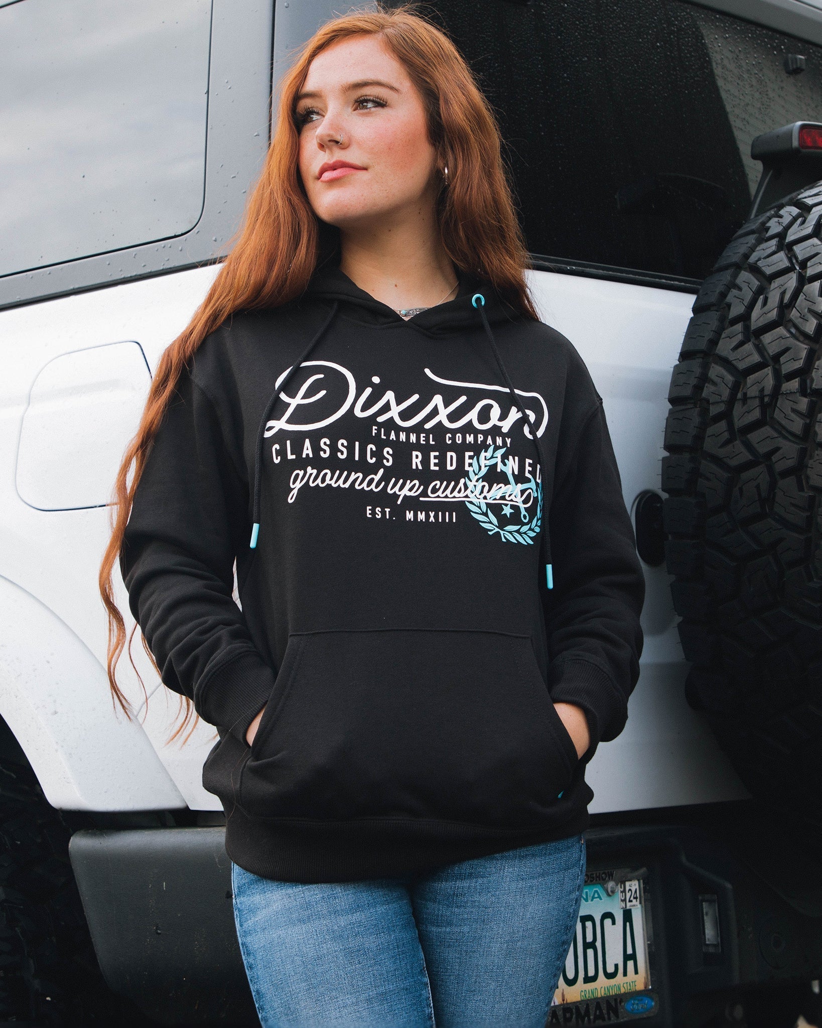 Women's Tiffany Ground Up Customs Hoodie Pullover - Black