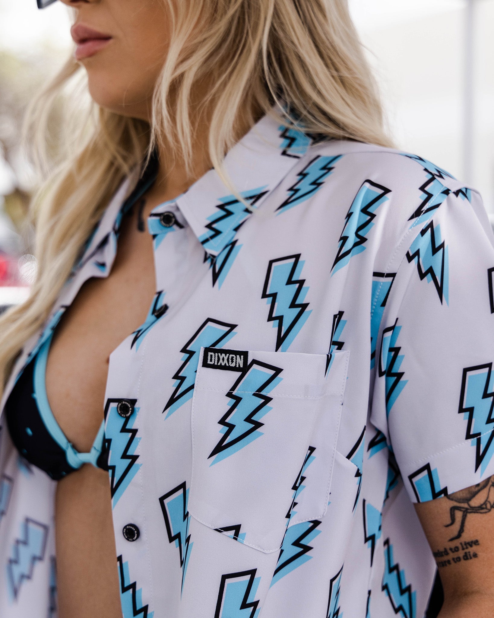 Women's Voltage Party Shirt - Gray & Blue