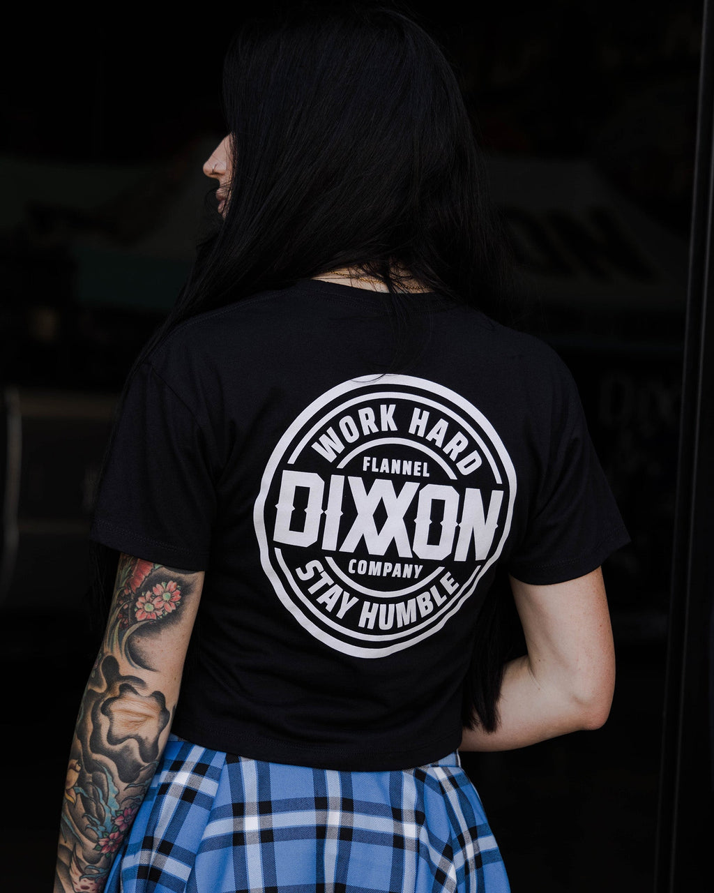 Women's White Nuevo Corpo Crop Top - Black