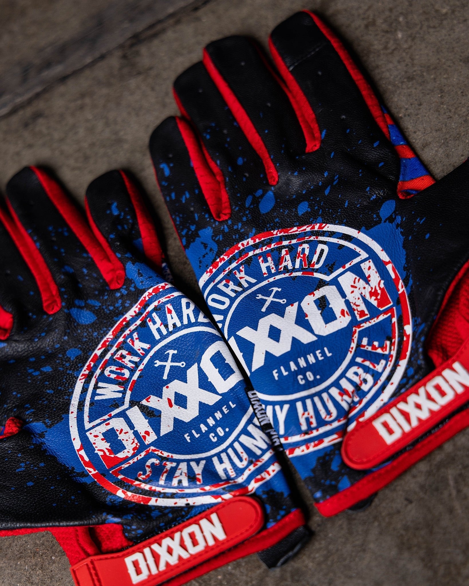 Working Class Heroes Moto Gloves - Red, White, & Blue