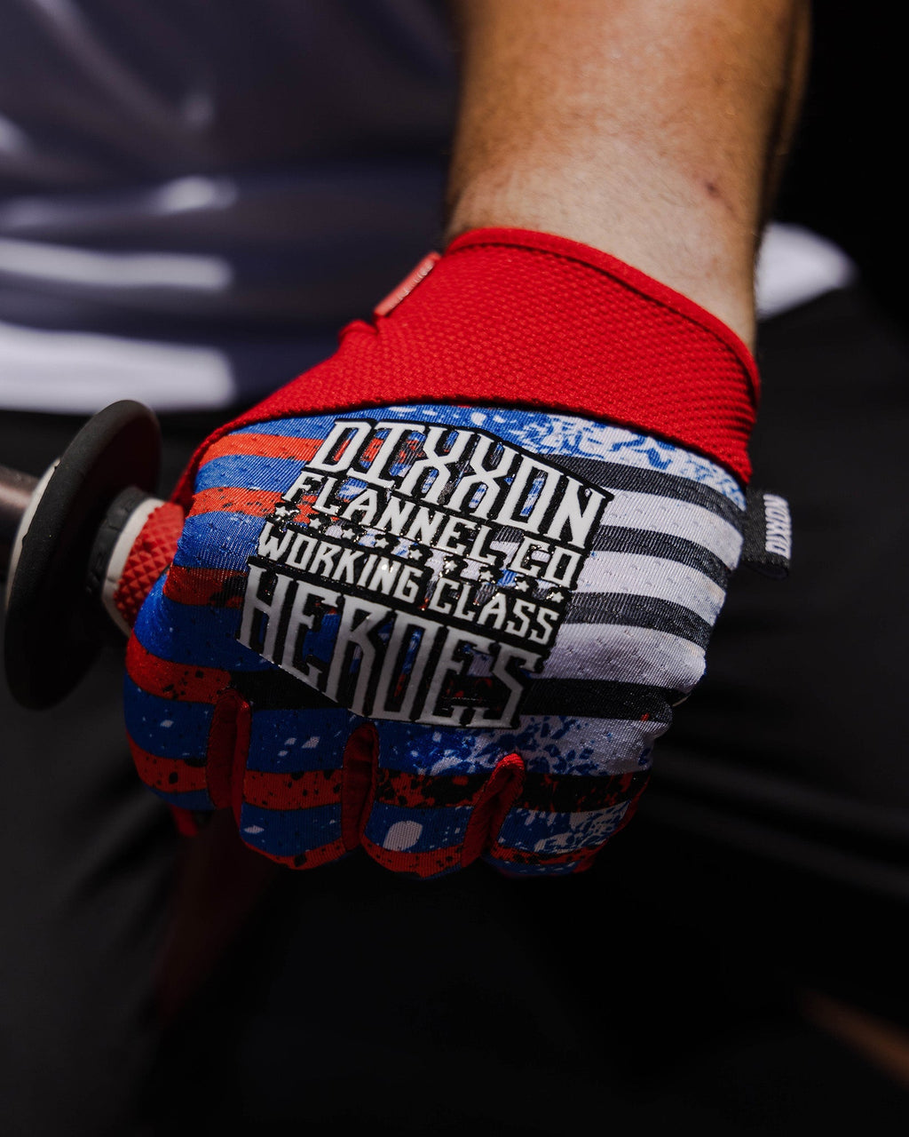 Working Class Heroes Moto Gloves - Red, White, & Blue