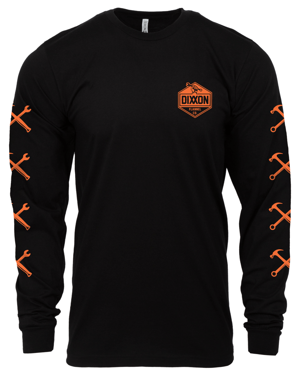 Working Class Long Sleeve T-Shirt - Black & Orange