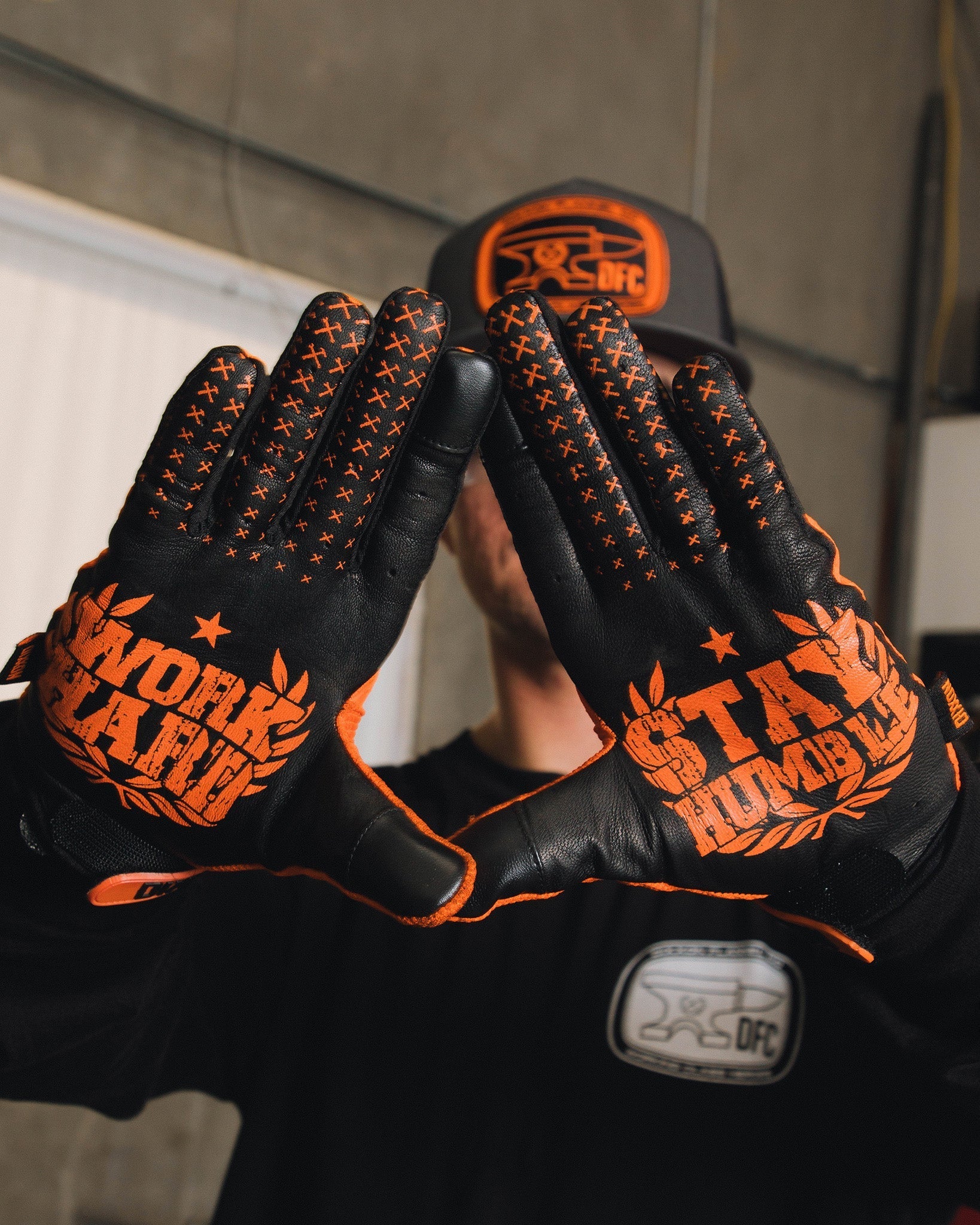 Working Class Moto Gloves - Floro Orange
