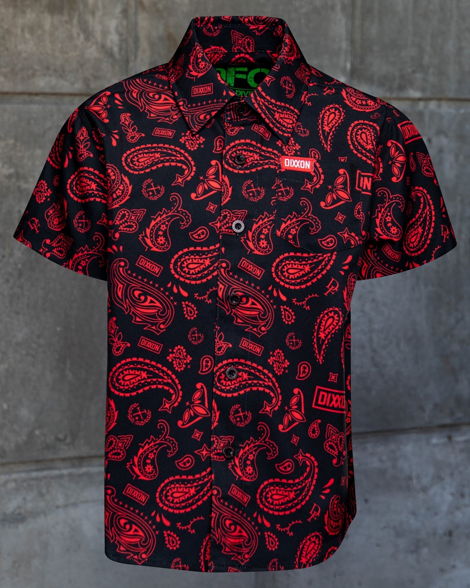 Youth Hankie Party Shirt - Black & Red